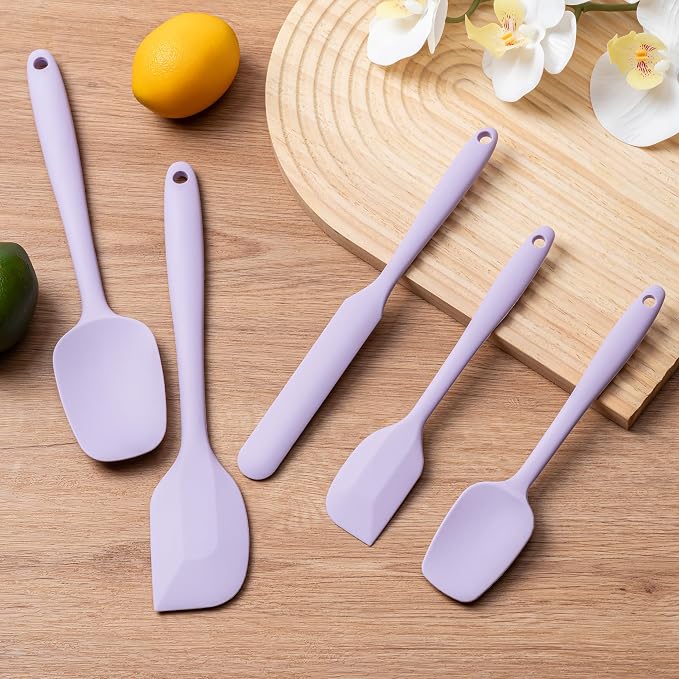 Silicone Spatula Set, 5 Piece Food Grade Rubber Spatulas - Image 6