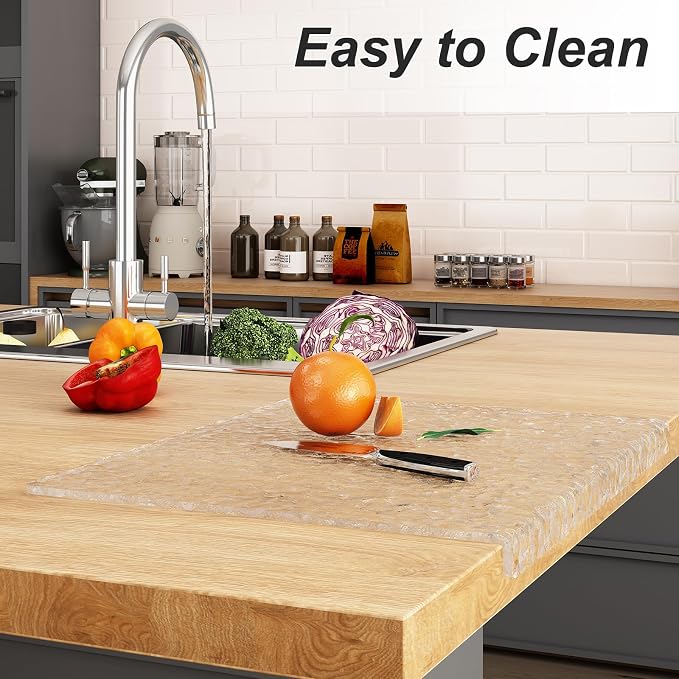 JJL Acrylic Cutting Board with Counter Lip, 20 x 16 Inches, and Vegetables - Image 4