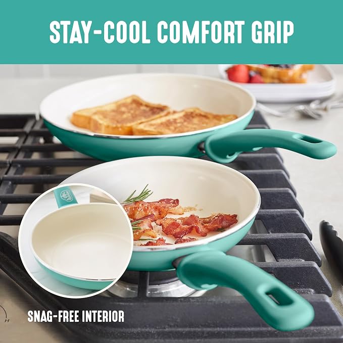 GreenLife 8 Piece Nonstick Cookware Set, Non-Toxic PFAS-Free Ceramic Pots & Pans - Image 5