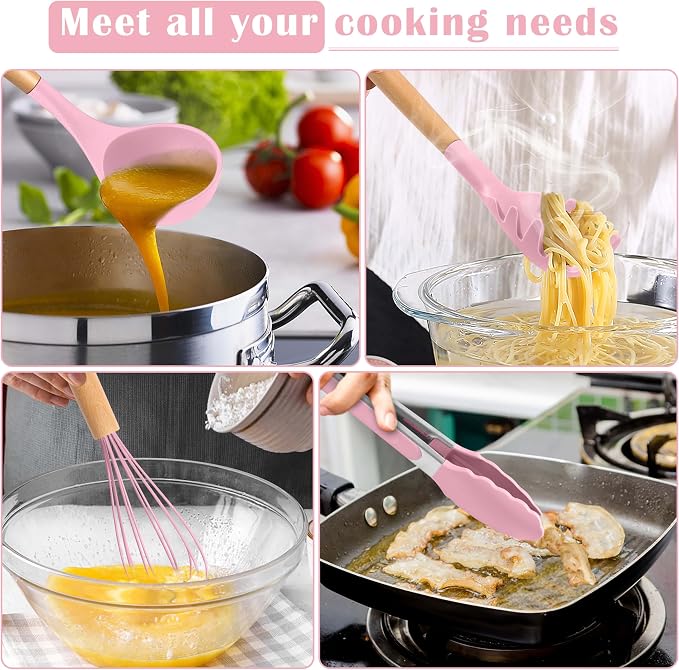 E-far Silicone Cooking Utensils Set, 10-Piece Kitchen Utensils Set - Image 5