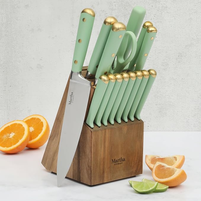Martha Stewart 16-Piece Lockton High Carbon Stainless Steel Knife Block Set - Image 2