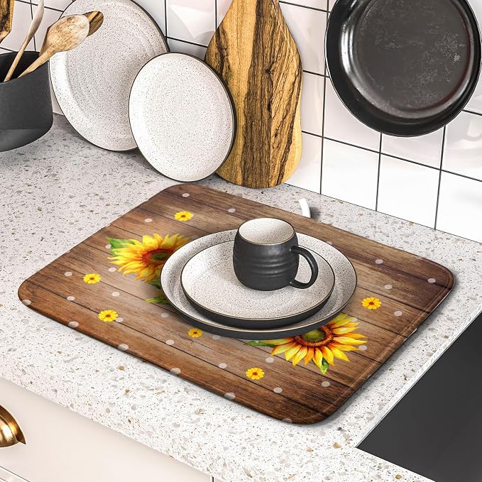 Summer Sunflower Bee Dish Drying Mat - Image 5