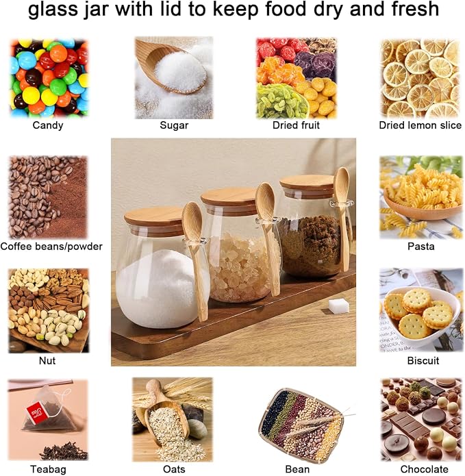 CNWSGEM Sugar Bowls Sugar Container 25.36 FL OZ Glass Coffee Canister Airtight - Image 4