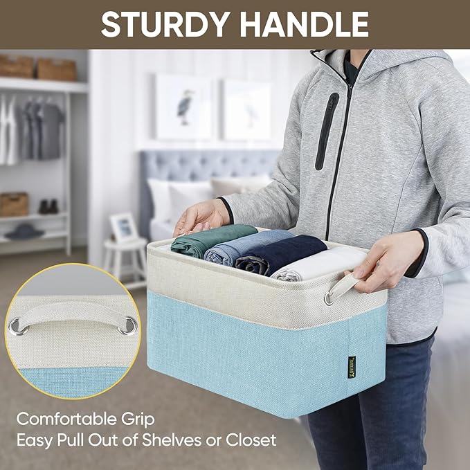 BALEINE 3 Pack Fabric Closet Storage Bins - Image 6