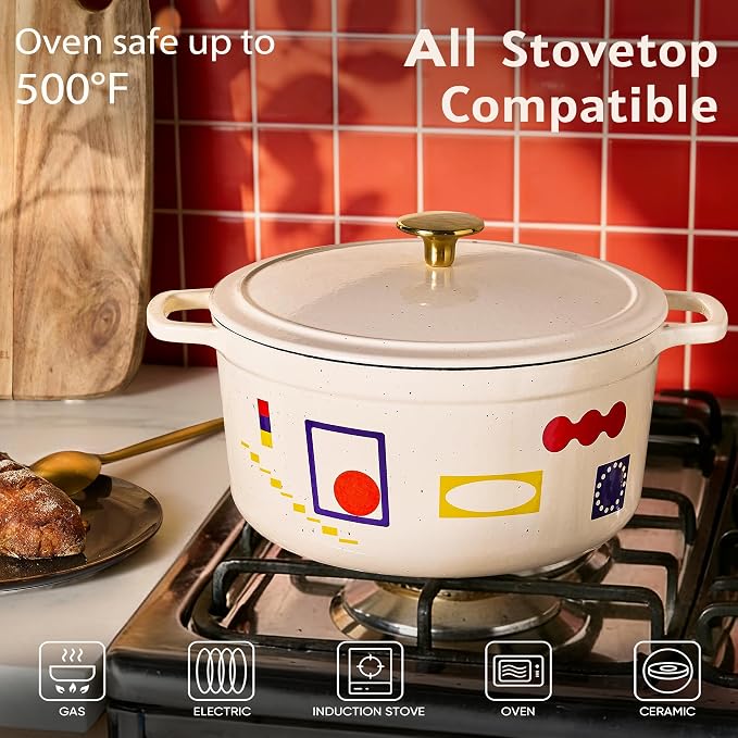 CAROTE 5QT Cast Iron Dutch Oven Pot - Image 5
