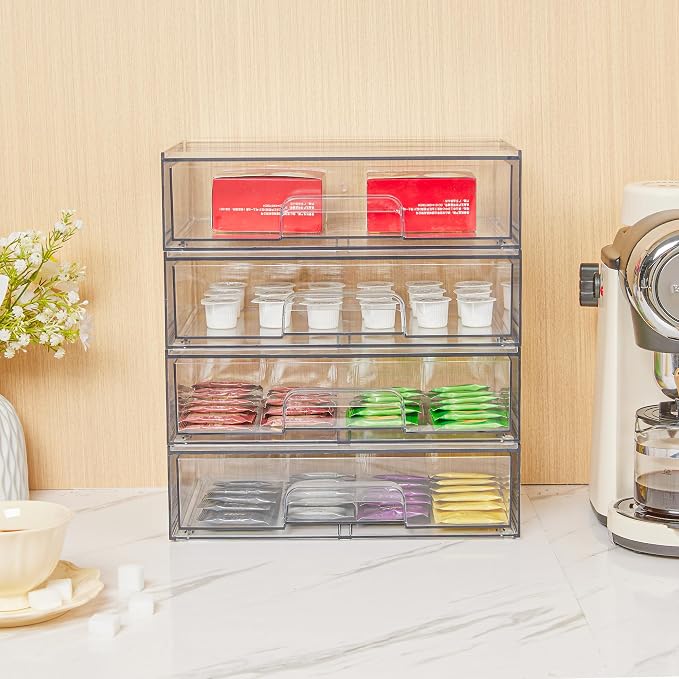 Vtopmart 12.1''W Clear Stackable Storage Drawers, 3 Pack Acrylic Plastic - Image 7