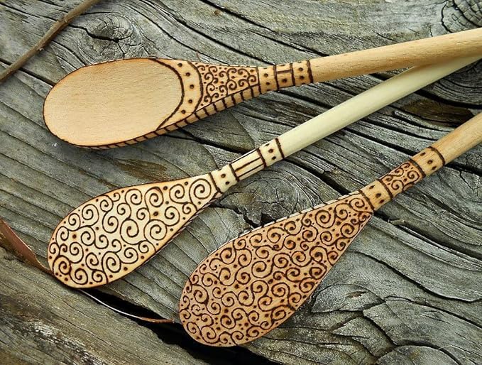 Kitchen Wooden Spoons Mixing Baking Serving Utensils Puppets 12 In - Image 3