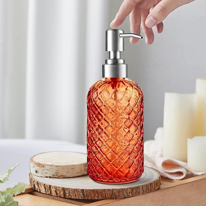 14 Oz Refillable Glass Soap Dispenser - Image 4