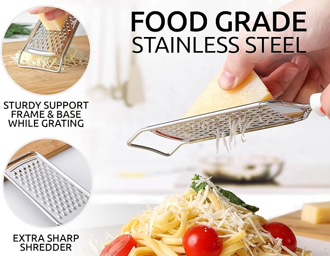 Zulay Kitchen Professional Cheese Grater Stainless Steel - Image 2