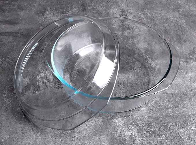 Round Tempered Glass Casserole Dish - 4QT - Image 4