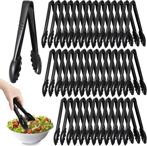 40 Pack Plastic Tongs for Serving, Heavy Duty Scalloped Serving Utensil Tongs by YIMITEE