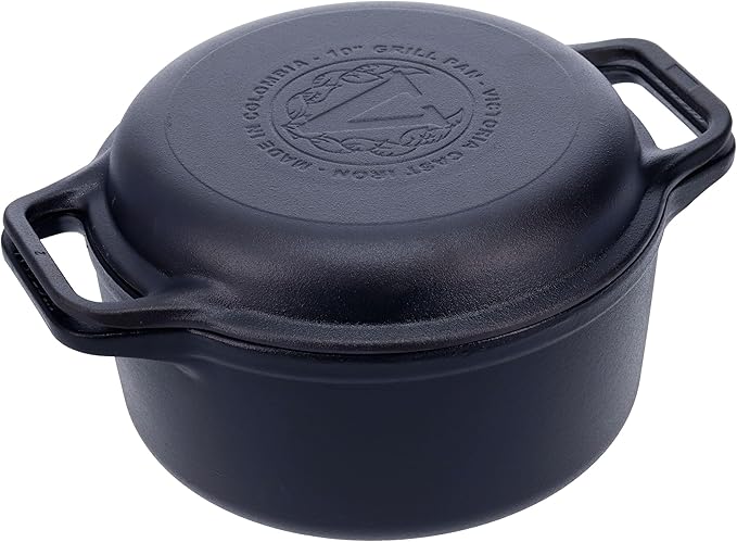 Victoria 6-Quart Cast Iron Combo Cooker, Combination Dutch Oven and Skillet by VictoriaCastIron