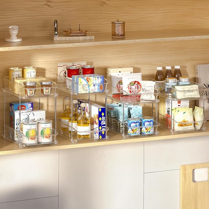 Delamu 2-Tier Under Sink Organizers and Storage, Pull Out Kitchen Pantry - Image 3