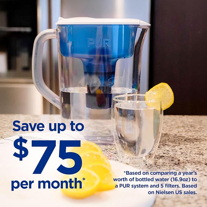PUR 7-Cup Water Filter Pitcher, Great-Tasting Water, Dishwasher Safe, Faster - Image 3