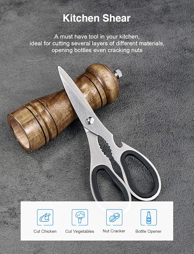 Knife Set, include Steak Knives, Sharpener and Scissors, Ergonomical Design by - Image 5
