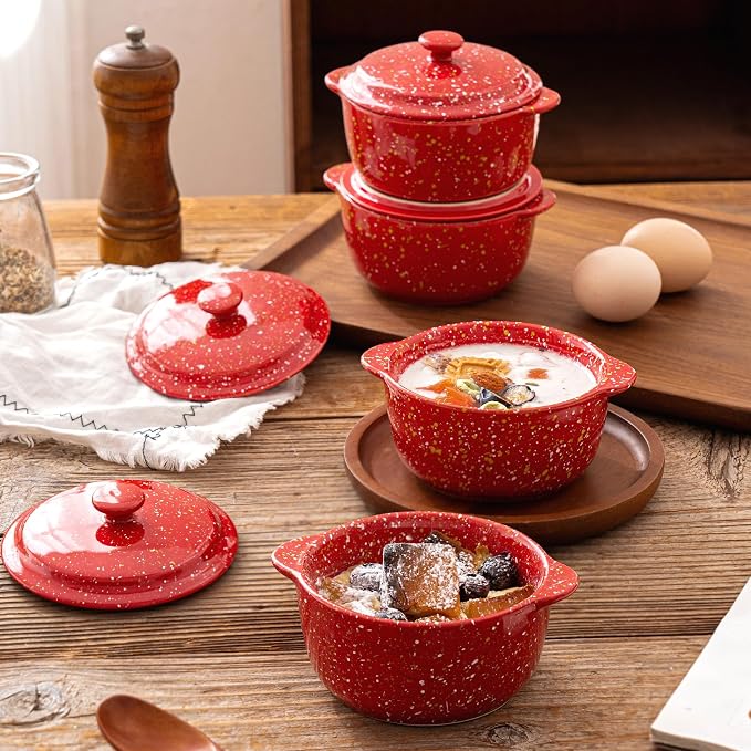 4-Pack 10 Oz Ceramic Mini Cocotte Set - Image 6