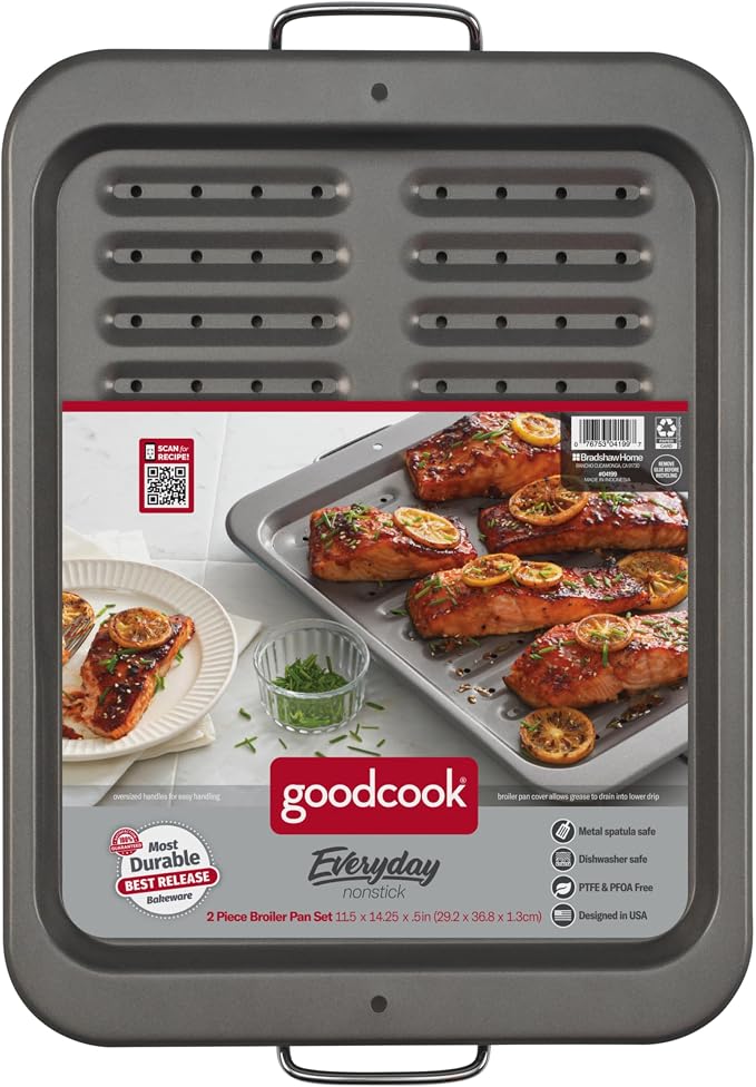 GoodCook Everyday Nonstick Steel Broiler Pan, 11.5" x 14.25" - Image 8