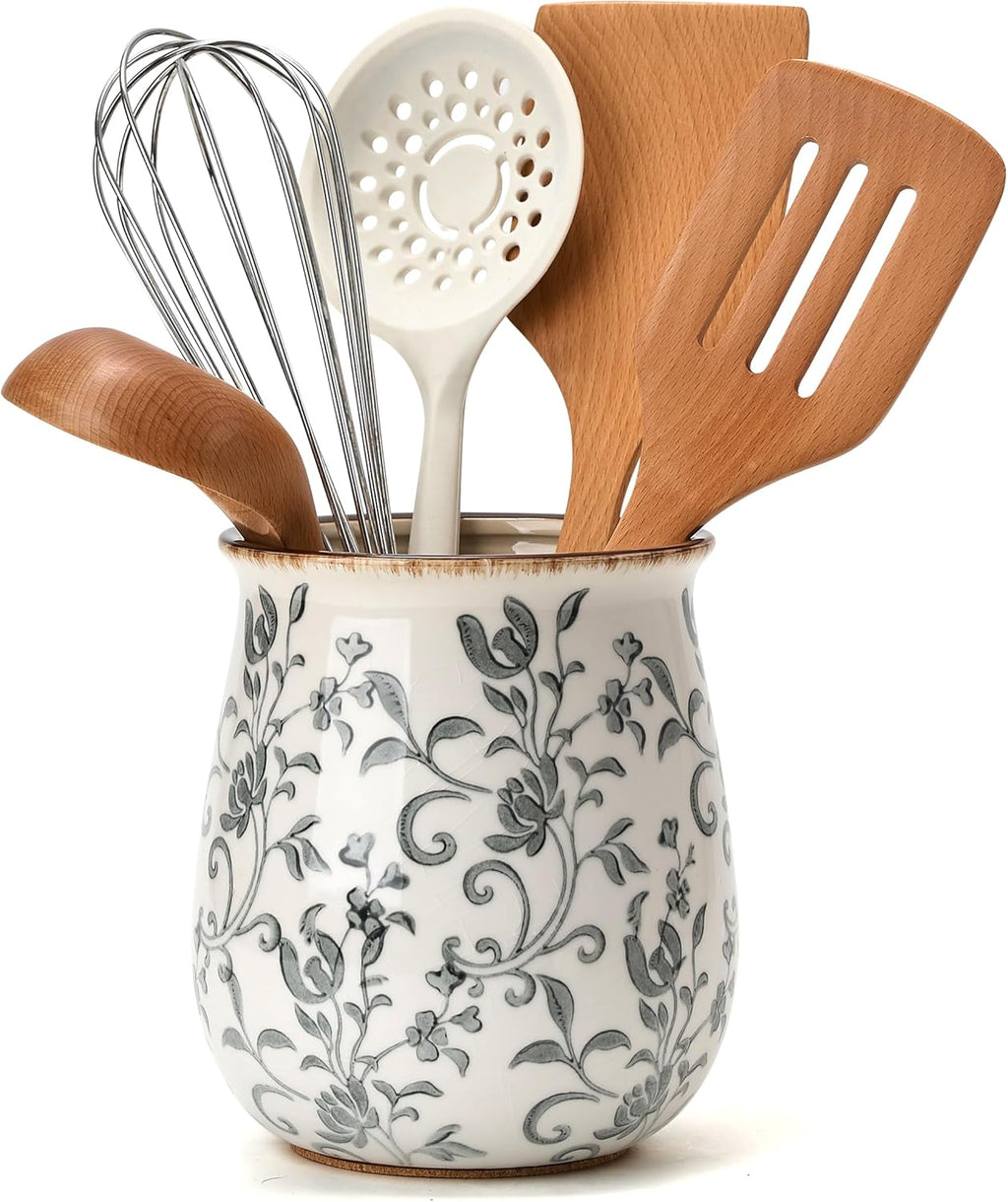 Utensil Holder for Kitchen Counter, Modern Farmhouse Cooking Utensil