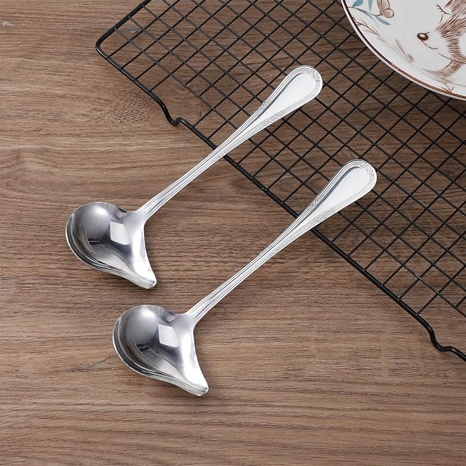 2 Pcs Gravy Ladle with Pour Spout 7.8'' Stainless Steel Small Ladle Sauce Soup - Image 7