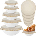 Patelai 10 Pcs Bowl Covers Reusable in 5 Size Stretch Cloth Fabric Elastic Food by Patelai