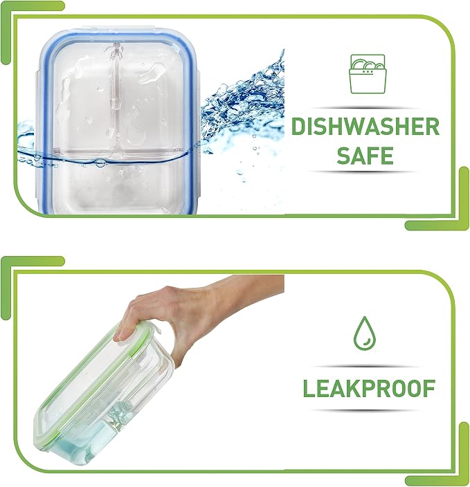 PrepNaturals 4 Pack 34 Oz Glass Meal Prep Containers - Image 6