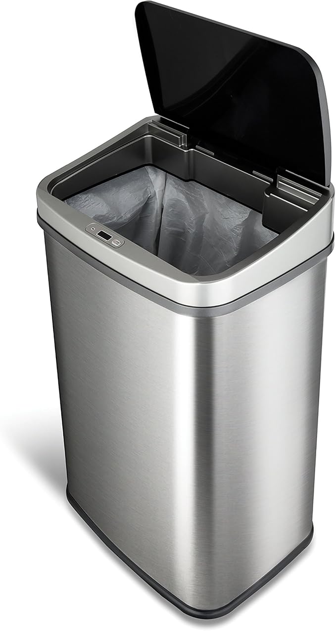 Ninestars DZT-50-28BR Automatic Touchless Motion Sensor Rectangular Trash Can - Image 4