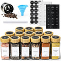 AOZITA 14 Pcs Spice Jars with Bamboo Lids - 4oz Square Spice Bottles with Spice by AOZITA