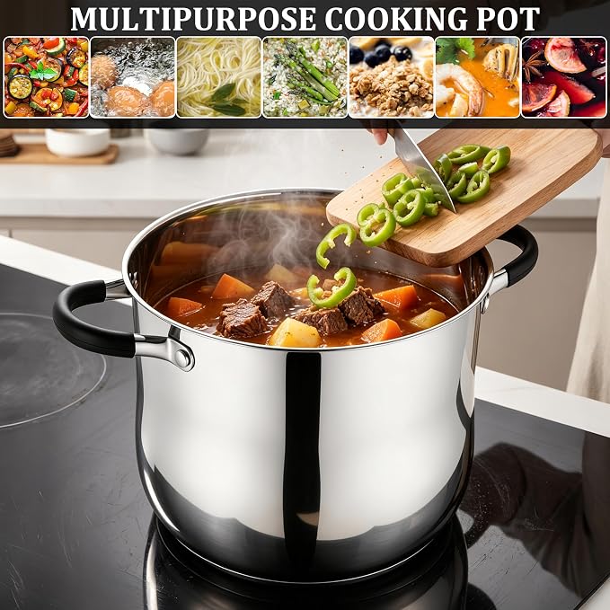 E-far 10 Quart Stock Pot, Stainless Steel Pot - Image 8