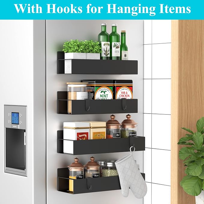 HuggieGems 4 Pack Magnetic Spice Storage Rack Organizer - Image 2