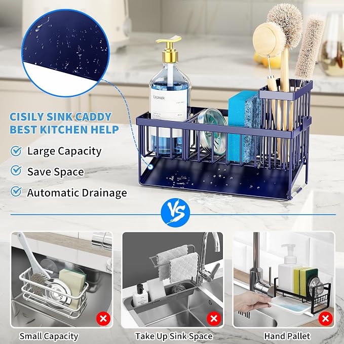 Cisily Navy Blue Sink Caddy Organzier - Image 3