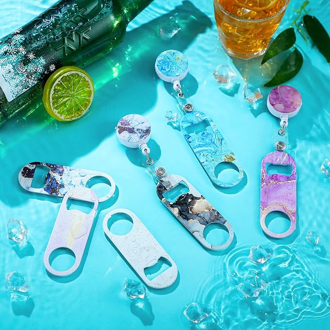 Irenare 6 Pcs Flat Bottle Openers Retractable Bar Keys - Image 6