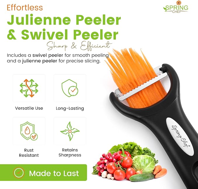 Spring Chef Swivel & Vegetable Julienne Peeler Set - Image 2
