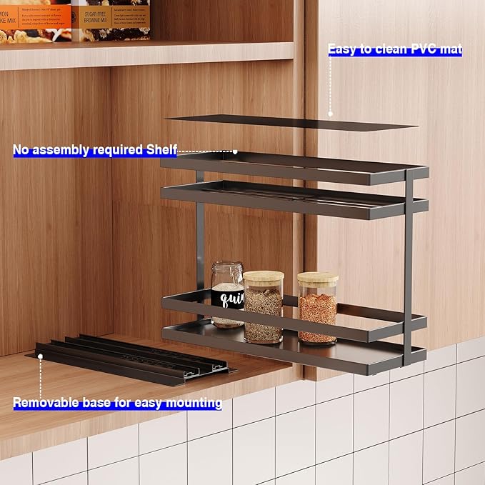 Mustorn 4 Pack Pull Out Spice Rack Organizer - Image 5