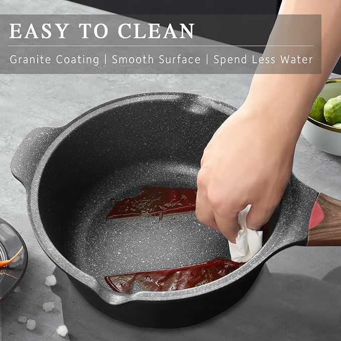 VINCHEF Nonstick Stockpot With Lid 4 Quart, Large Saucepan with Stay Cool Handle - Image 4