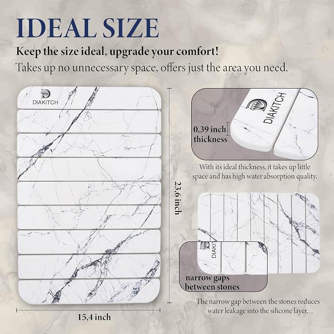 Stone Drying Mat for Kitchen Counter – Super Absorbent Stone Dish Drying Mat - Image 3