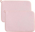 Pink Dish Drying Mats for Kitchen Counter,2 Pack Dish Drying Mat