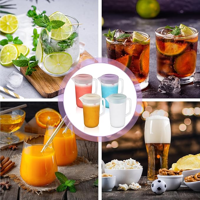 Uiifan 4 Pcs Plastic Water Pitcher - Image 4