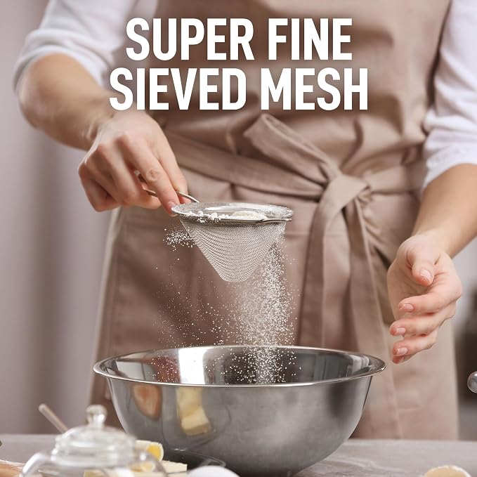 Zulay Kitchen 304 Stainless Steel Fine Mesh Strainer 3.35 in - Image 7