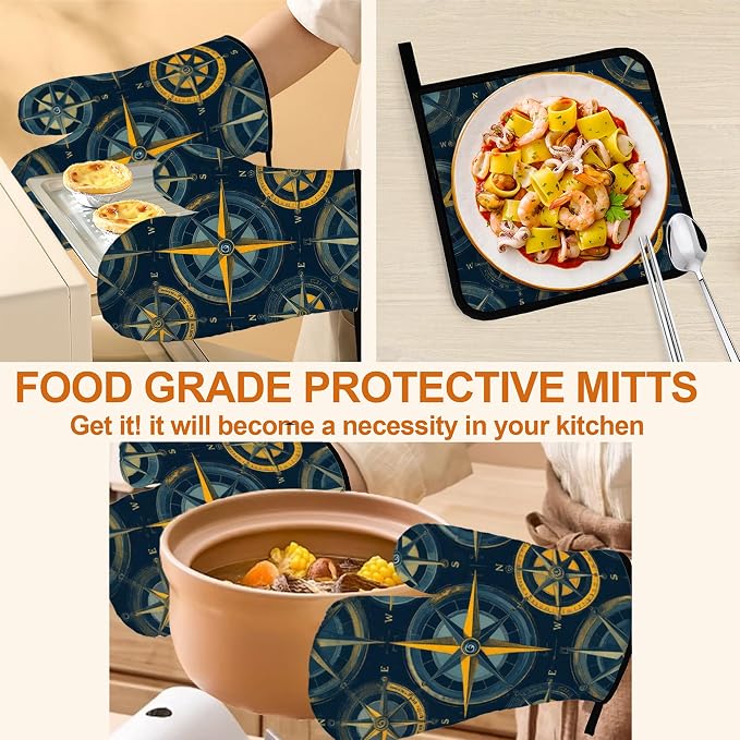 Campass Sailor Oven Mitts & Potholder Set of 4 - Image 5