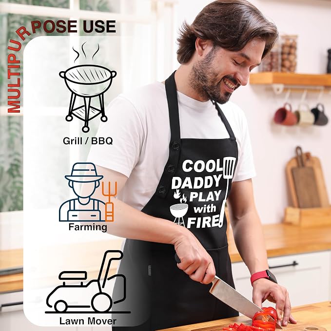 TOSHE Funny Apron Waterdrop Resistant Cotton Apron - Image 3