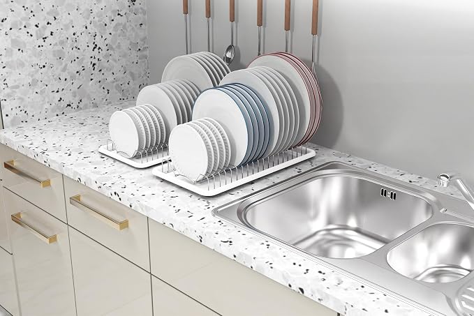 Simple Houseware 2 Pack Stainless Steel Plate Drying Rack - Image 5