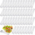 Nuogo 48 Pcs Plastic Buffet Serving Tongs 6.3 Inch One-off Clear Kitchen Tongs by Nuogo