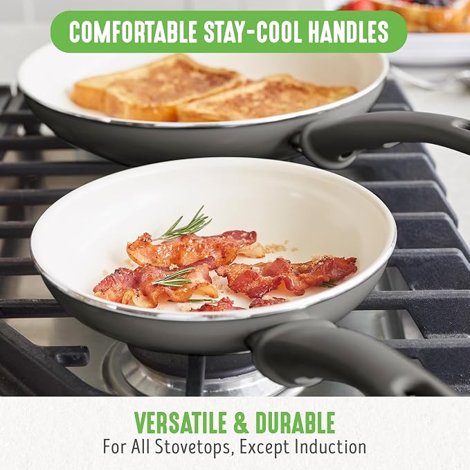 GreenLife Soft Grip Healthy Ceramic Nonstick 18 Piece Kitchen Cookware Pots and - Image 6