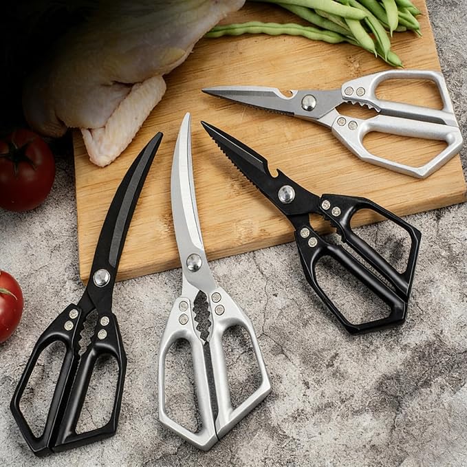 2-Piece Heavy Duty Kitchen Scissors Professional Stainless Steel Meat & Poultry - Image 2