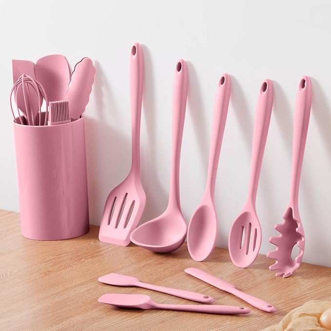 LIANYU 14 Pcs Kitchen Utensils Set, Silicone Cooking Utensils Spatula Set - Image 4