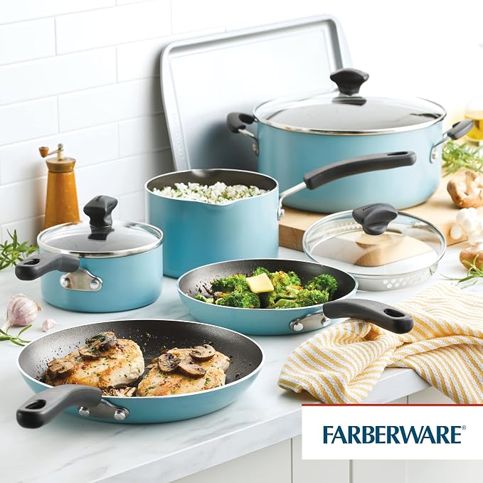 Farberware Cookstart DiamondMax Nonstick Cookware/Pots and Pans Set, Dishwasher - Image 8