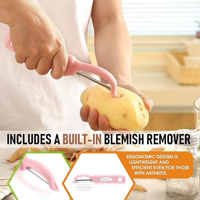 Spring Chef Premium Swivel Vegetable Peeler, Soft Grip Handle and Ultra Sharp - Image 5