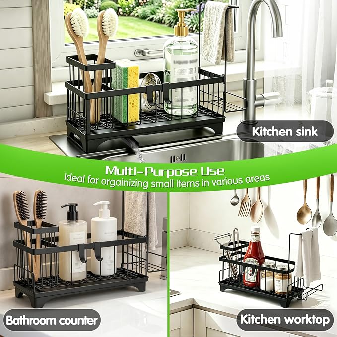 VOOWO Sponge Holder for Kitchen Sink, Compact Sink Caddy - Image 7