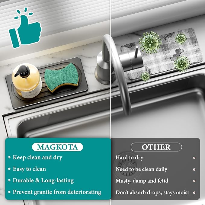 Water Absorbing Stone Tray, Quick Drying Diatomite Bathroom Tray Countertop - Image 5