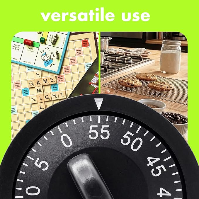 60 Minute Wind Up Timer Visual Mechanical Timer, from 0 to 60 Minutes, - Image 6
